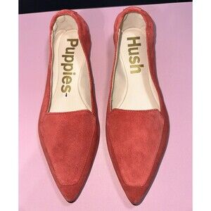 NEW Hush Puppies Flats Women's Size 9 Slip On Pointed Shoes Red Pink Suede